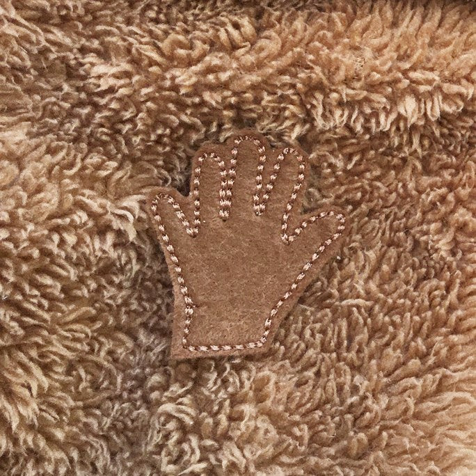 HAND Patch zum Aufbügeln, Dunkelbraun