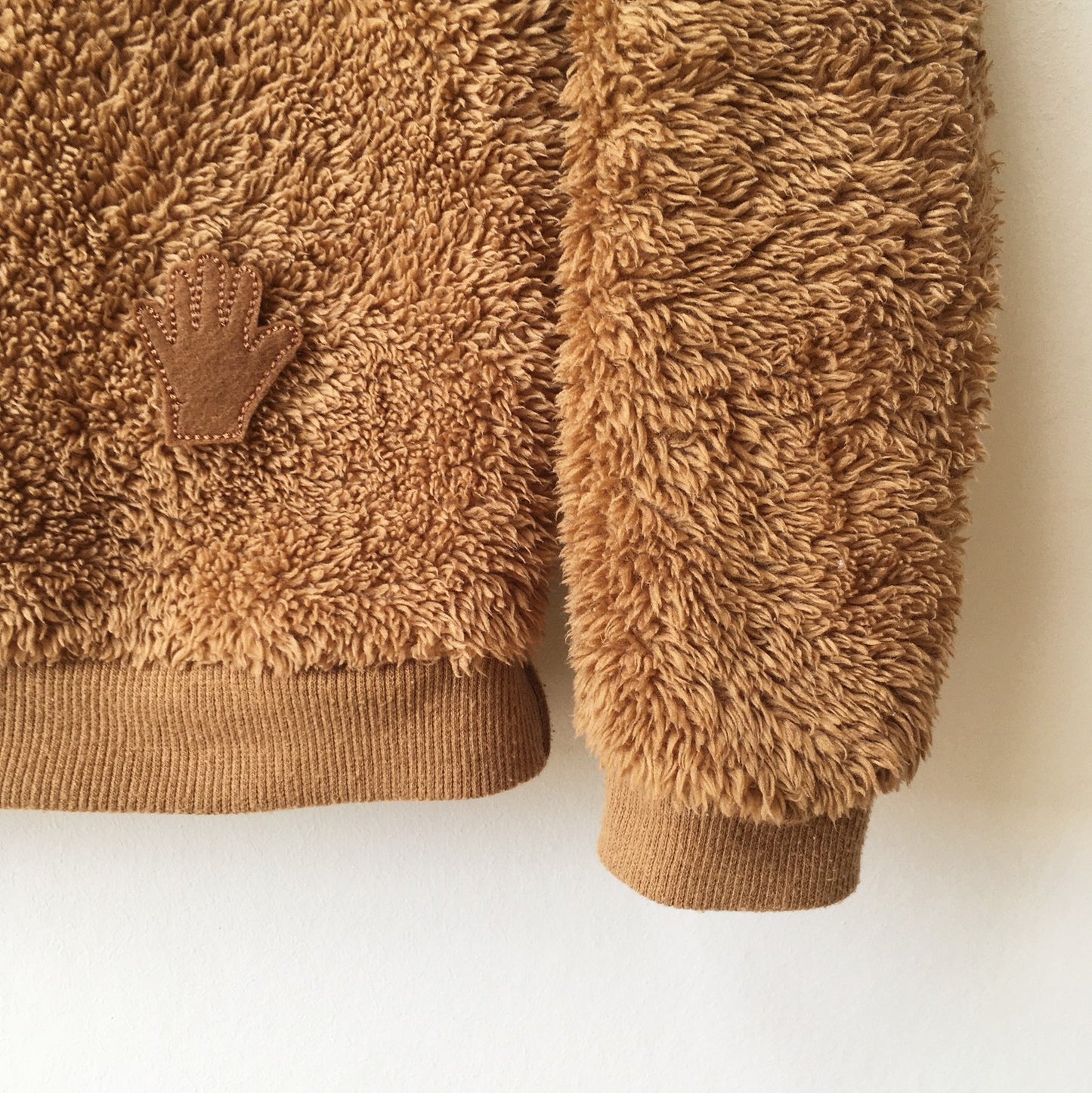 HAND Patch zum Aufbügeln, Dunkelbraun