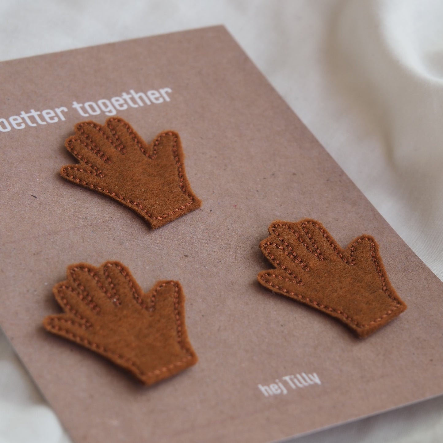 HAND Patch zum Aufbügeln, Dunkelbraun