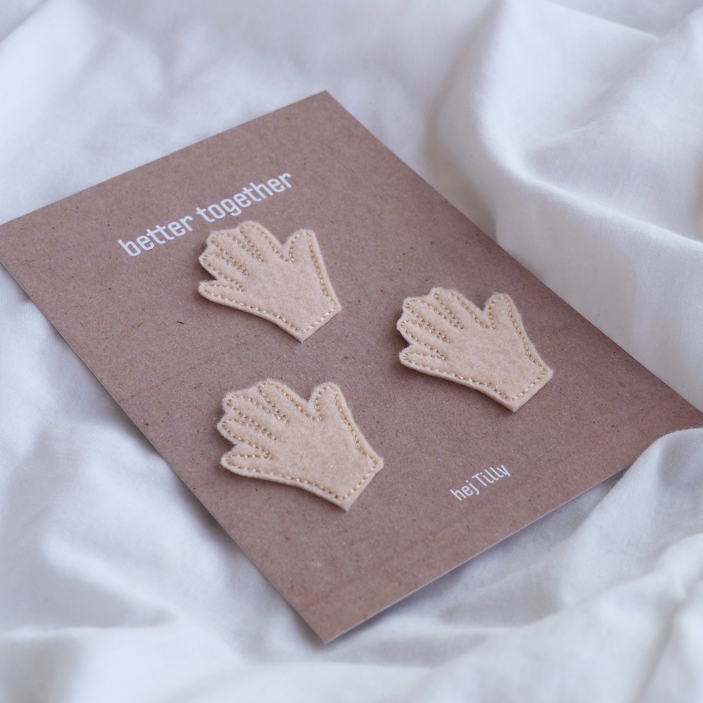 HAND Patch zum Aufbügeln, Hellbraun