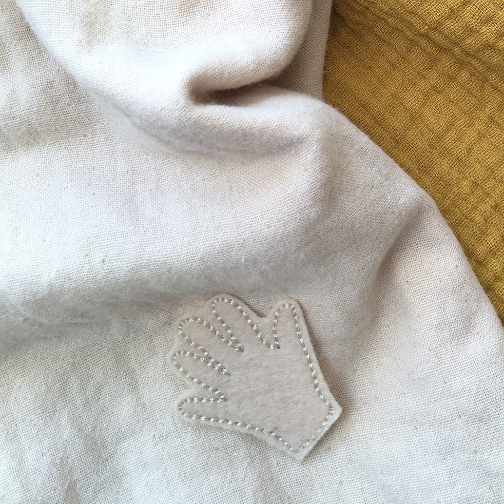 HAND Patch zum Aufbügeln, Hellbraun