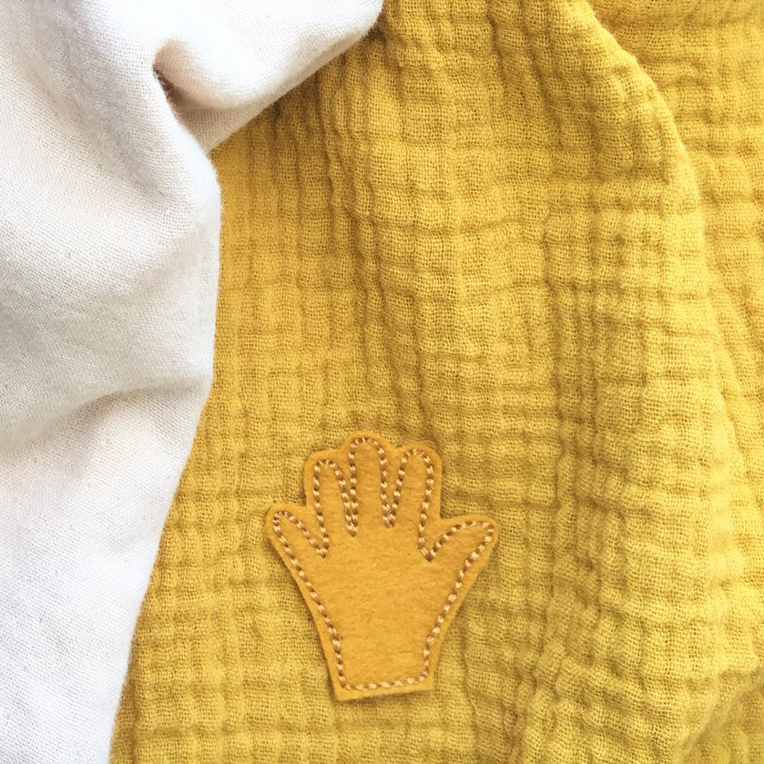 HAND Patch zum Aufbügeln, Mittelbraun