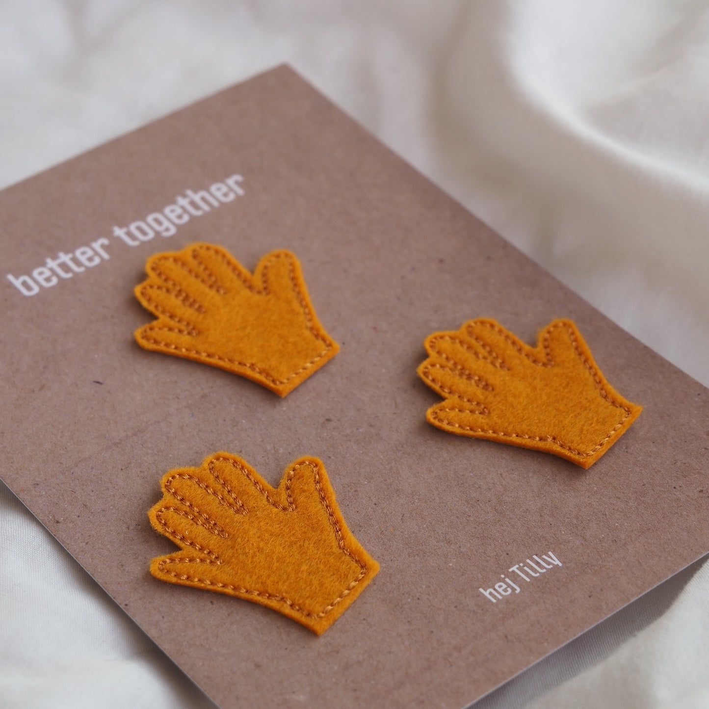 HAND Patch zum Aufbügeln, Mittelbraun