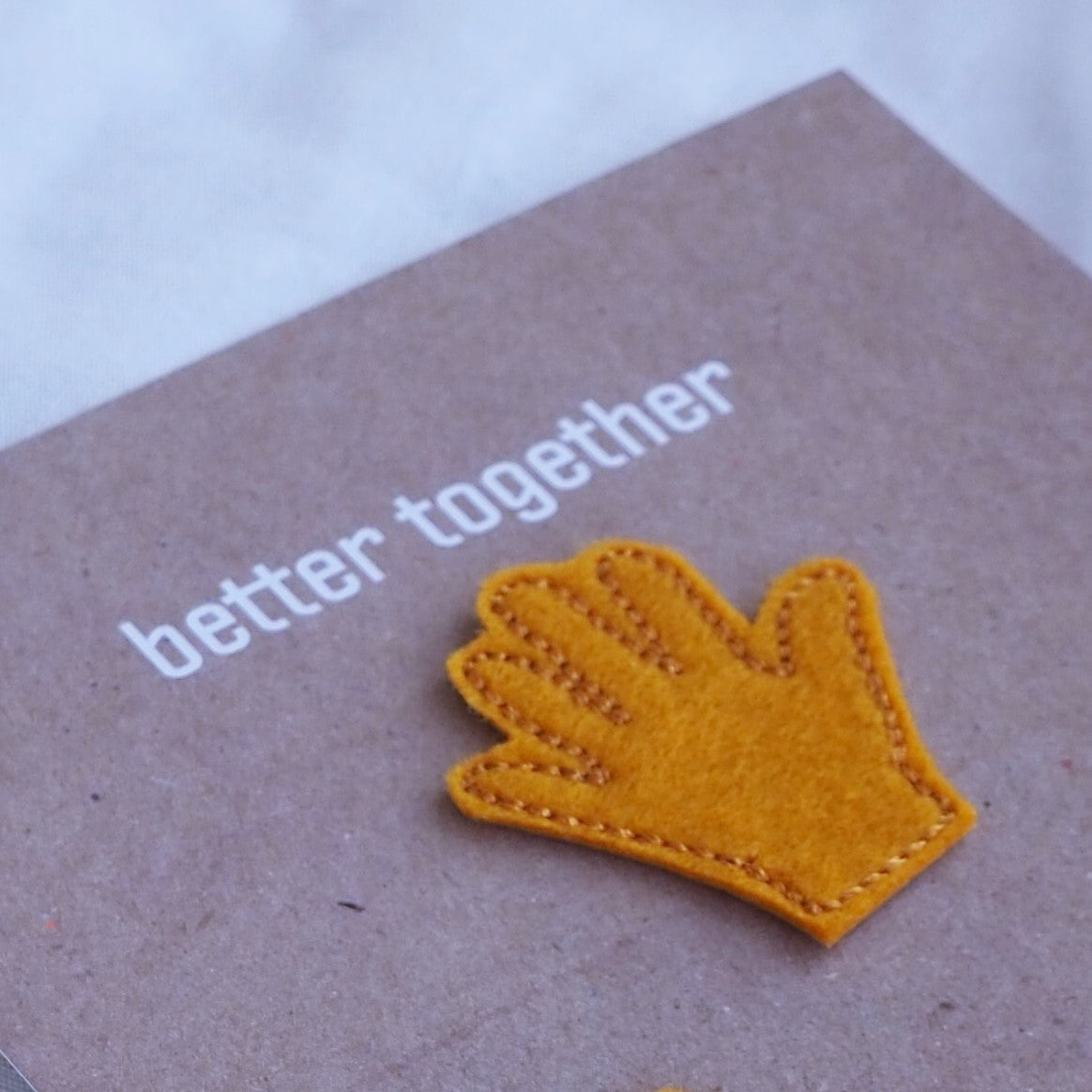 HAND Patch zum Aufbügeln, Mittelbraun