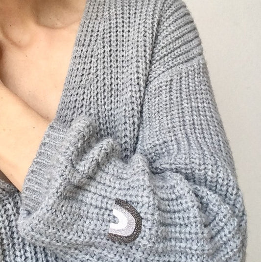 REGENBOGEN Patch zum Aufbügeln, Silber